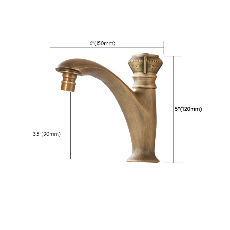 Skorter | Brass Farmhouse Sink Basin Mixer Single Hole Faucet Knob Handle Bathroom Faucet