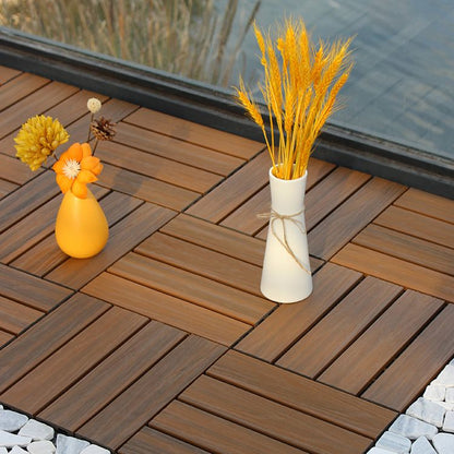 Skorter | Deck Plank drilled hardwood tiles exterior flooring
