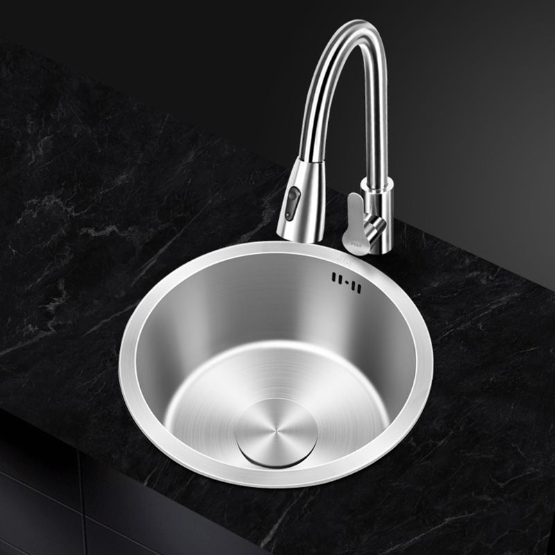 Skorter | Contemporary Style Kitchen Sink Stainless Steel Round Kitchen Sink