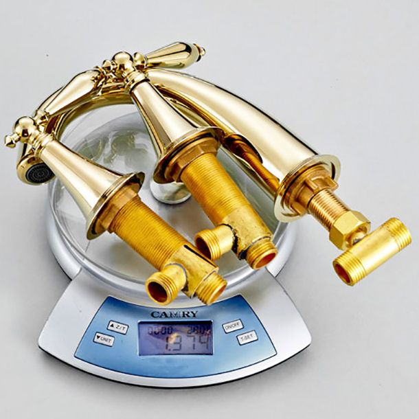 Skorter | Copper Deck-Mounted Roman Bathtub Faucet Low Arc Roman Bathtub Faucet Set