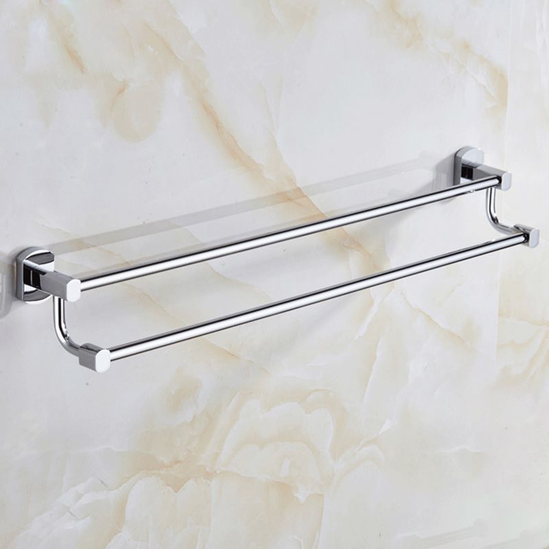 Skorter | Contemporary Bathroom Accessories Hardware Set in Silver Metal