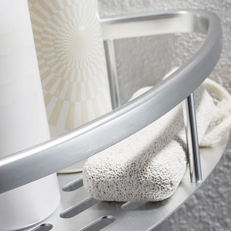 Skorter | 3-piece modern bathroom accessory set aluminum bath shelf in silver