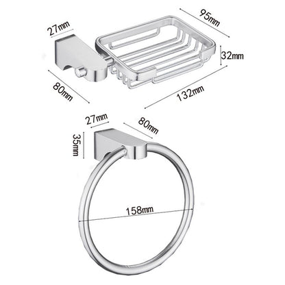 Skorter | 6-piece Chrome Bathroom Accessory as Individual Piece or as Set with Towel Ring Bar