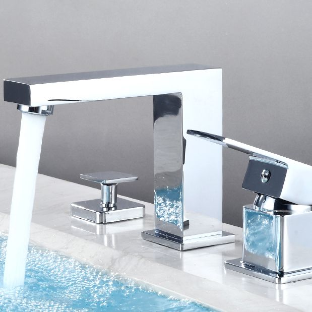 Skorter | Contemporary Bath Faucet Trim Deck Mounted Low Arc Bathroom Faucet
