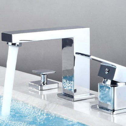Skorter | Contemporary Bath Faucet Trim Deck Mounted Low Arc Bathroom Faucet