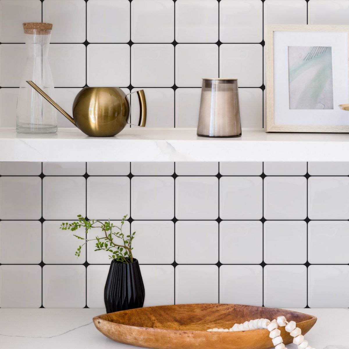 Skorter | Contemporary Wallpaper Mosaic Tile Peel & Stick Tile for Kitchen and Bathroom