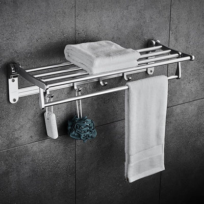 Skorter | Contemporary bathroom accessory set made of aluminum with towel holder/bath shelf