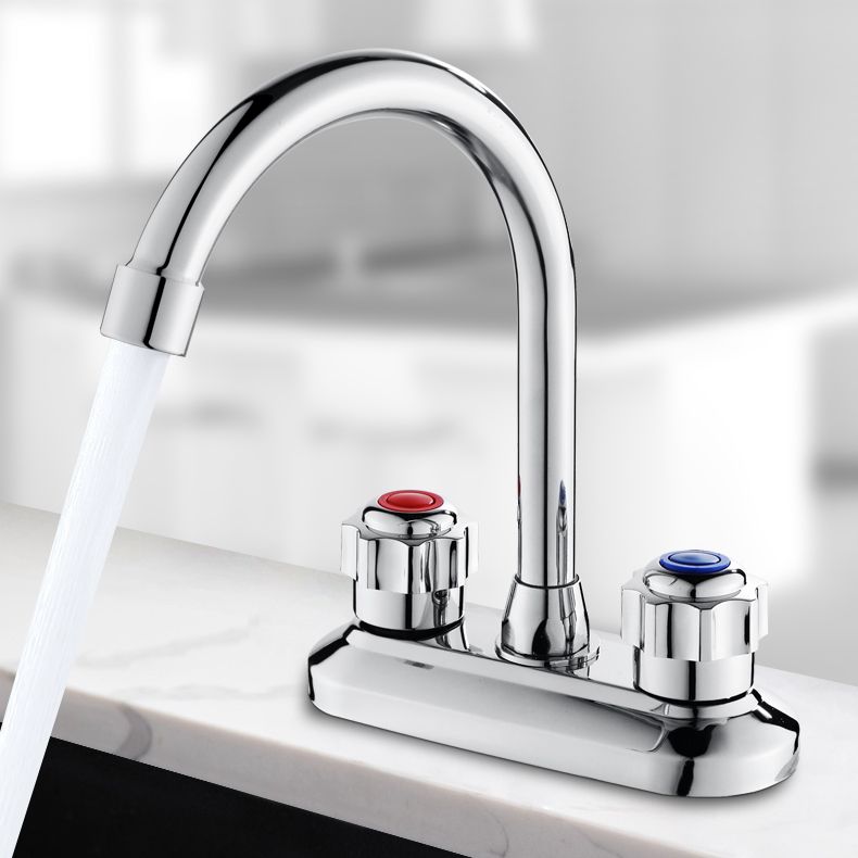 Skorter | 2-Handle Brass Bathroom Faucet Modern High Arc Central Valve