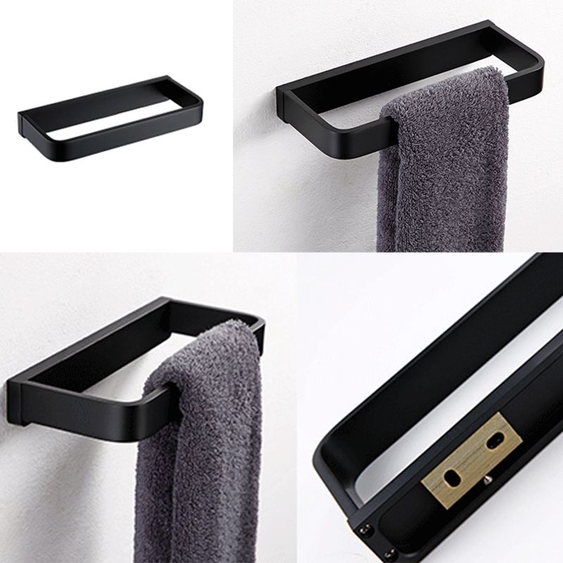 Skorter | Black Bathroom Accessories Hardware Set with Towel Rail and Bath Shelf