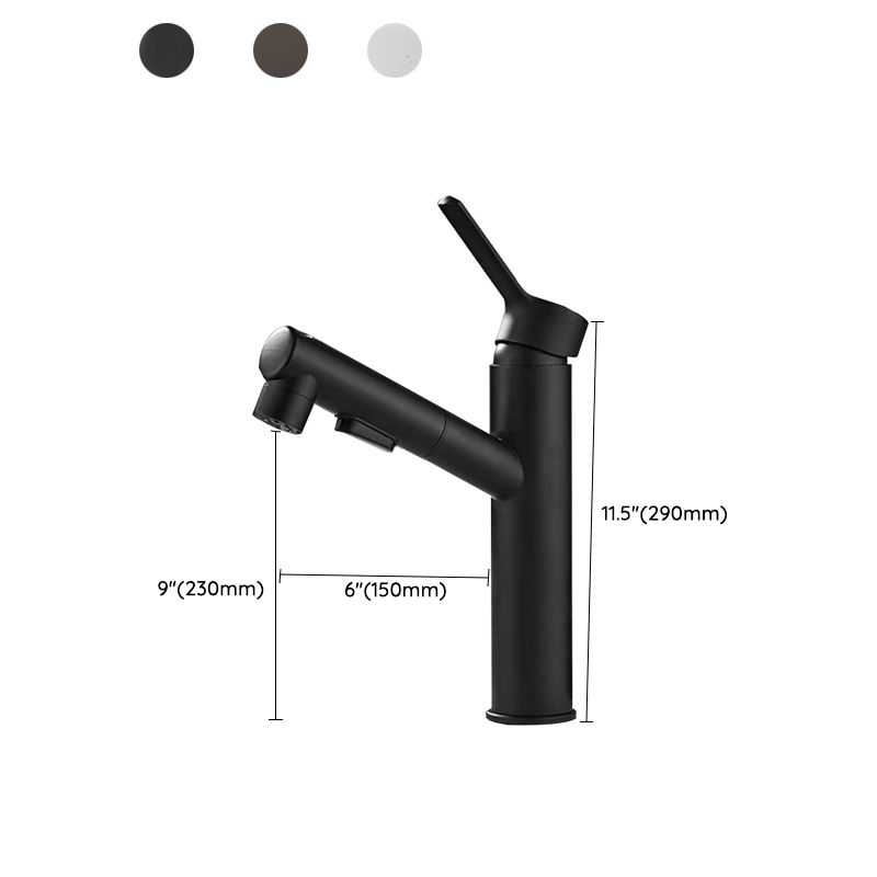 Skorter | Bathroom Vessel Faucet Swivel Spout Single Handle Faucet with Pull-Out Spray Head