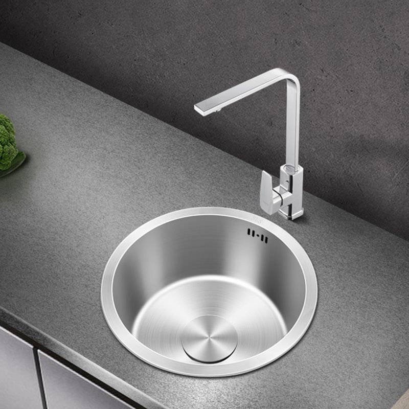Skorter | Contemporary Style Kitchen Sink Stainless Steel Round Kitchen Sink