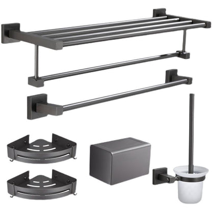 Skorter | Contemporary bathroom accessories single piece or in a set made of gray metal