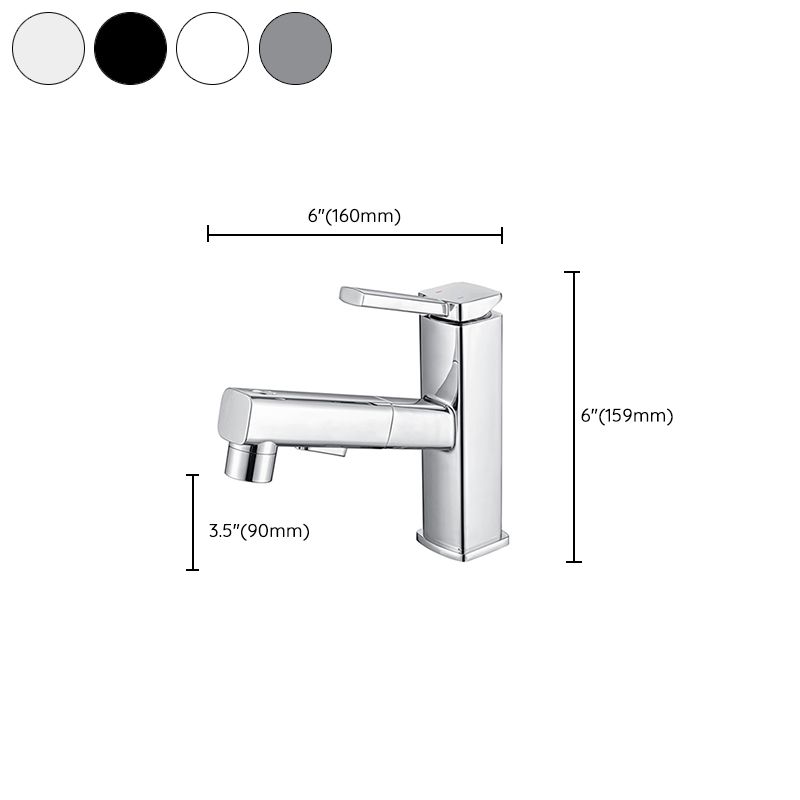 Skorter | Contemporary Vessel Sink Faucet Copper Single Handle Low Arc Pull-Out Vessel Sink Faucet