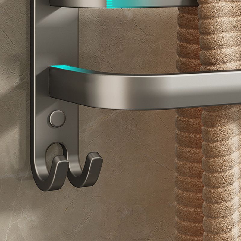 Skorter | 2-piece modern bathroom accessory set in matte grey aluminum towel rail