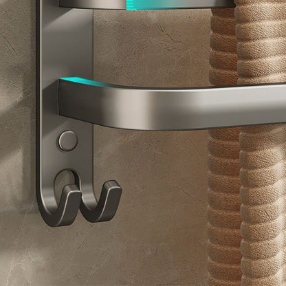 Skorter | 2-piece modern bathroom accessory set in matte grey aluminum towel rail