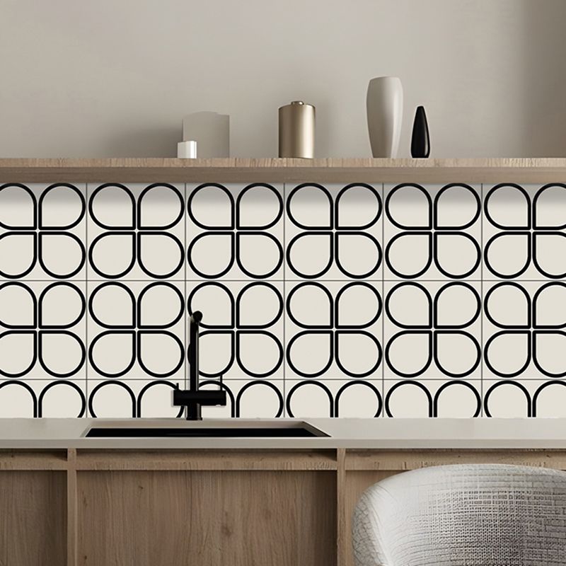 Skorter | Beige Tone Peel & Stick Tile Square Pattern Print Single Tile