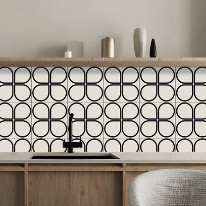 Skorter | Beige Tone Peel & Stick Tile Square Pattern Print Single Tile