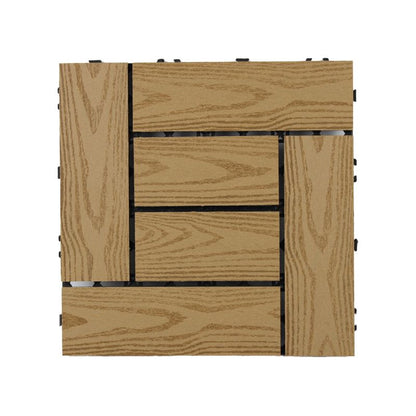 Skorter | 30 cm x 30 cm Square PVC Terrace Tiles Snap Installation Outdoor Floor Tiles