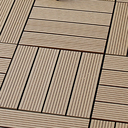 Skorter | 12" X 12" 4-Slat Square Deck/Patio Floor Tiles Snap Installation Floor Plank Tiles