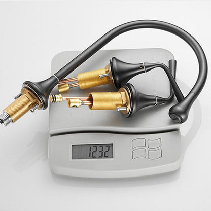 Skorter | Double Handle Tub Spout Deck Mounted High Arc Brass Modern Roman Tub Spout