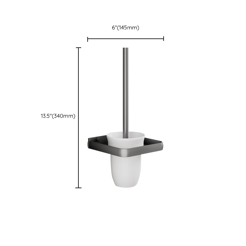 Skorter | Contemporary Bathroom Accessory Set Gray Aluminum Bathroom Shelf/Towel Holder/Bathtub Hook