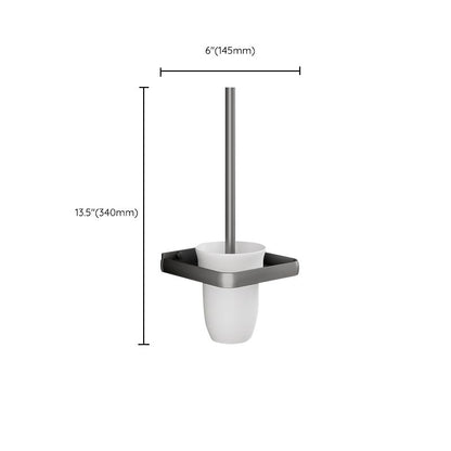 Skorter | Contemporary Bathroom Accessory Set Gray Aluminum Bathroom Shelf/Towel Holder/Bathtub Hook