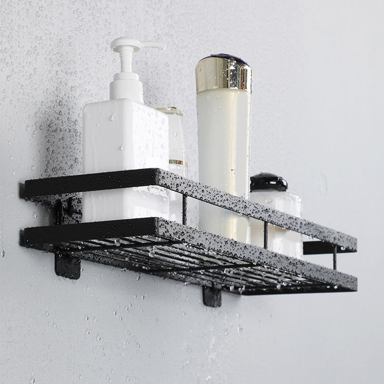 Skorter | 2-piece bathroom shelf made of matte black metal bathroom hardware set