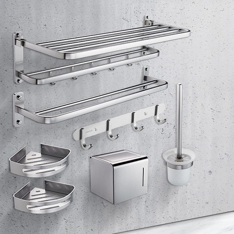 Skorter | Contemporary bathroom accessory set made of aluminum with towel holder/bath shelf