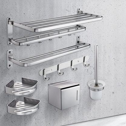Skorter | Contemporary bathroom accessory set made of aluminum with towel holder/bath shelf