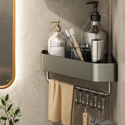 Skorter | Adhesive Holder Metal Bathroom Accessory Single Piece or in Set with Shelf