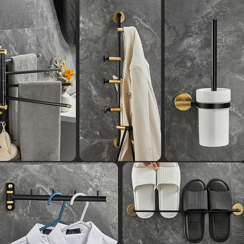 Skorter | 5-piece modern bathroom accessory set made of black brass bathroom hardware