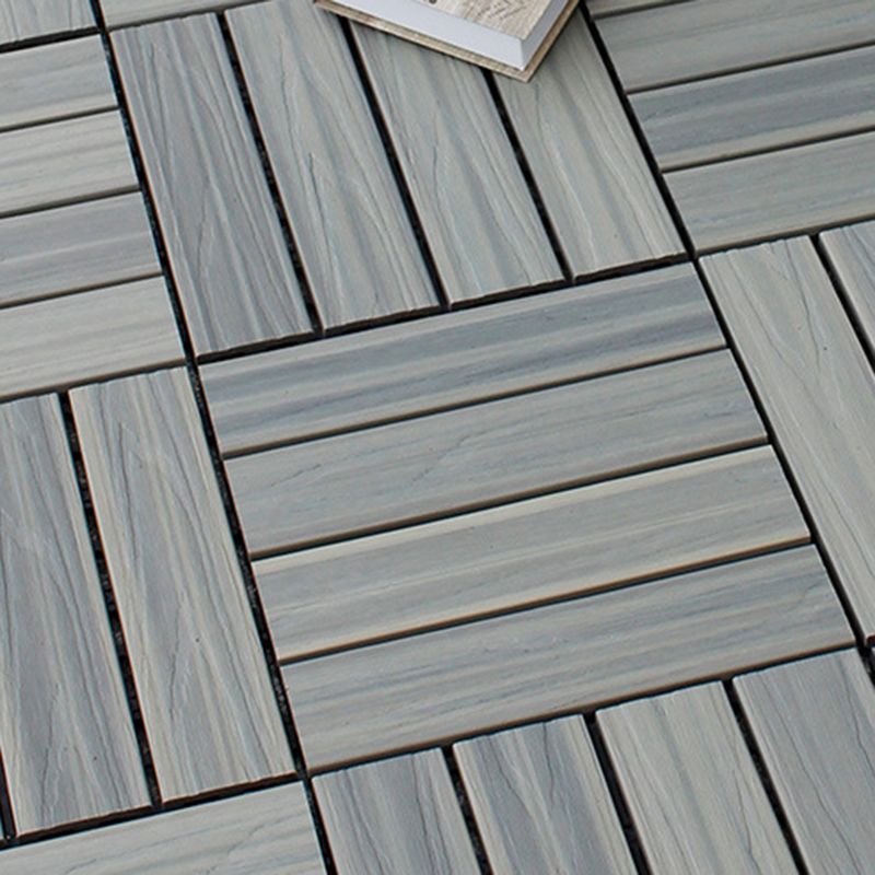 Skorter | 12" X 12" 4-Slat Square PVC Floor Tiles With Interlocking Installation Floor Plates Tiles