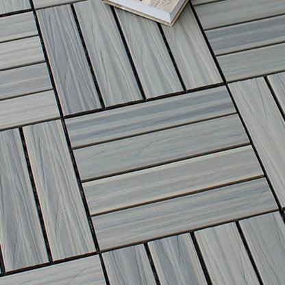 Skorter | 12" X 12" 4-Slat Square PVC Floor Tiles With Interlocking Installation Floor Plates Tiles