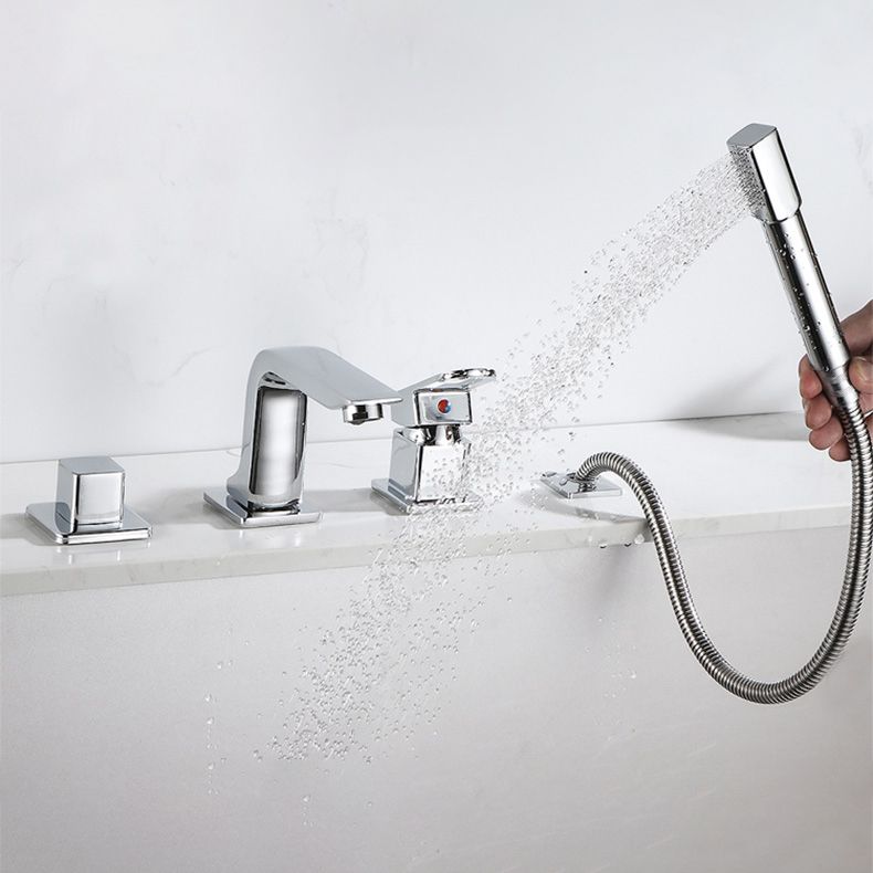 Skorter | Bathroom Faucet Lever Handle Brass Hand Shower Sink Faucet