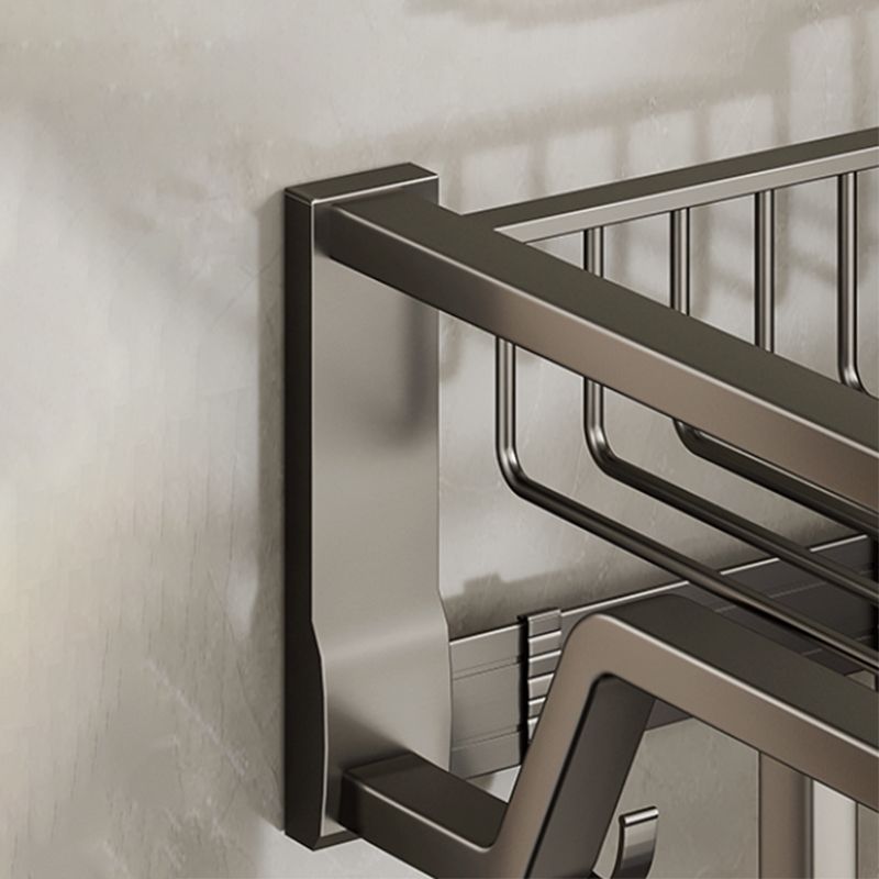 Skorter | Contemporary bathroom accessory set made of matte stainless steel-aluminum with bathrobe hook/towel rail