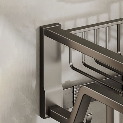 Skorter | Contemporary bathroom accessory set made of matte stainless steel-aluminum with bathrobe hook/towel rail