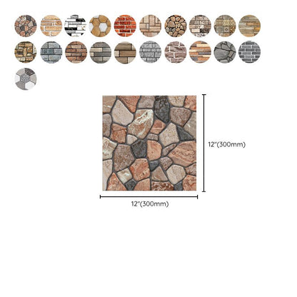 Skorter | Pattern Matte Color Stone Peel and Stick Mosaic Tile Peel and Stick Tile Set of 5