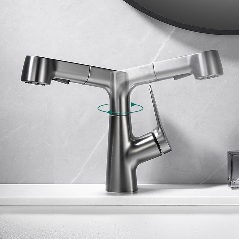 Skorter | 1-Handle Brush Nickel Widespread Faucet Single Hole Bathroom Vessel Faucet with Brass