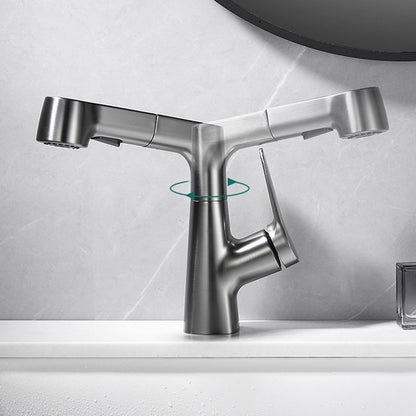 Skorter | 1-Handle Brush Nickel Widespread Faucet Single Hole Bathroom Vessel Faucet with Brass