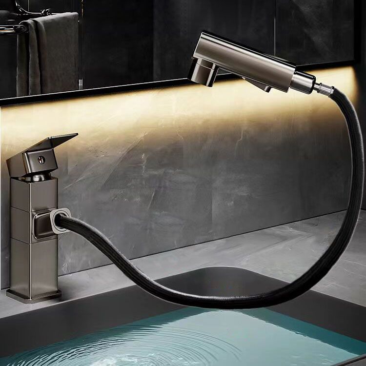 Skorter | Bathroom Vessel Faucet Swivel Spout Single Handle Faucet with Pull-Out Spray Head