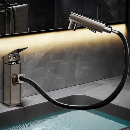 Skorter | Bathroom Vessel Faucet Swivel Spout Single Handle Faucet with Pull-Out Spray Head