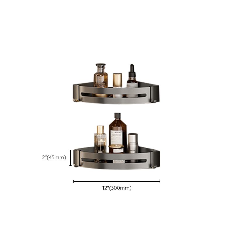 Skorter | Aluminium modern bathroom accessory set polished grey bathroom shelf/toilet paper holder/robe hooks