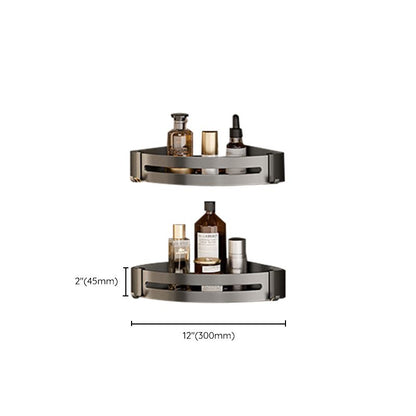 Skorter | Aluminium modern bathroom accessory set polished grey bathroom shelf/toilet paper holder/robe hooks