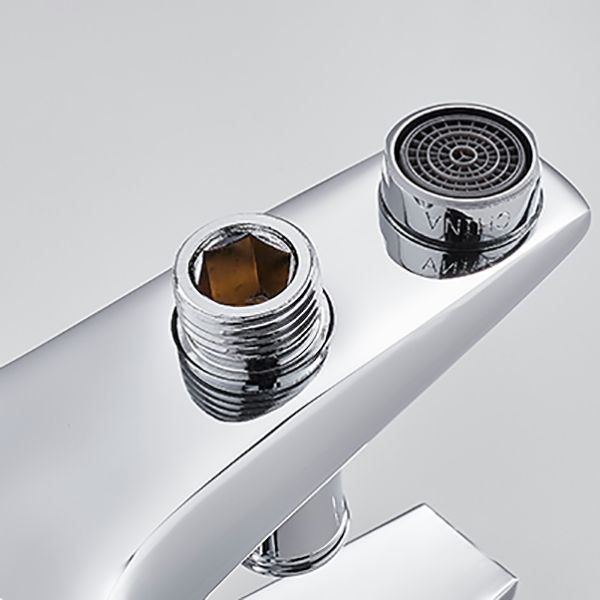 Skorter | Contemporary Wall Mounted Bathroom Faucet Lever Handles 2-Hole Faucet Brass Faucet