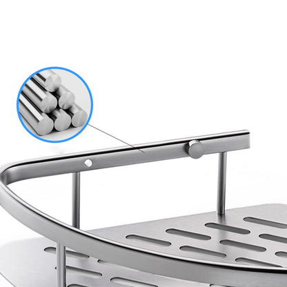 Skorter | 3-piece modern bathroom accessory set aluminum bath shelf in silver