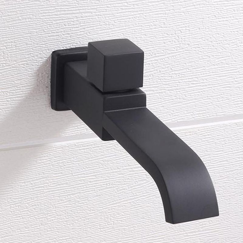 Skorter | Contemporary Wall Mounted Bathroom Faucet Handle Knob Solid Brass Square Faucet