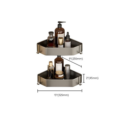 Skorter | Contemporary Aluminum Bathroom Accessory Set Gray Bath Shelf