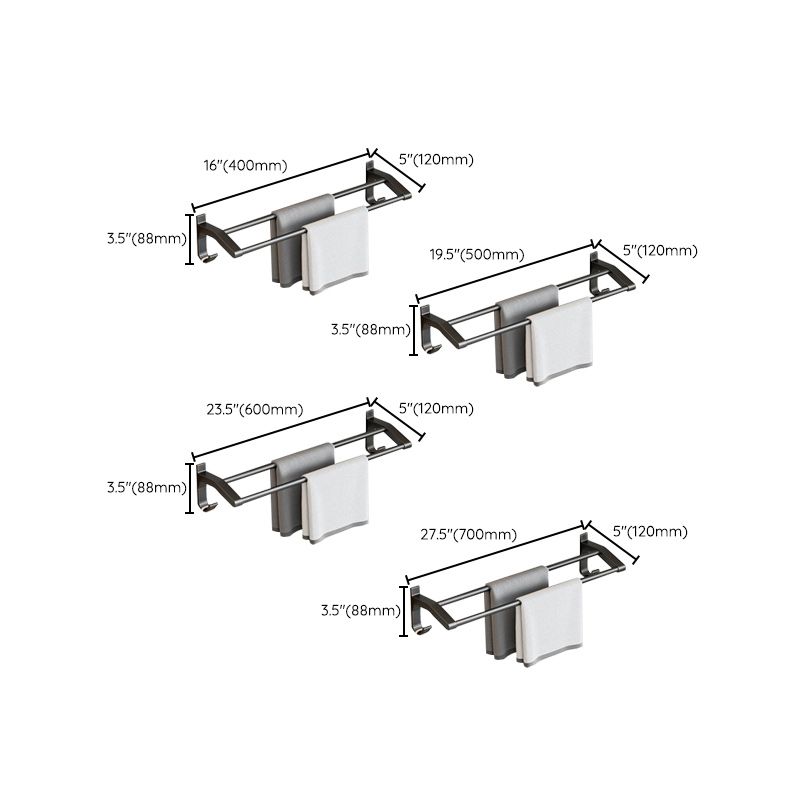 Skorter | Contemporary Bathroom Accessory Set Matte Black Bathroom Set with Bathrobe Hooks/Towel Bar