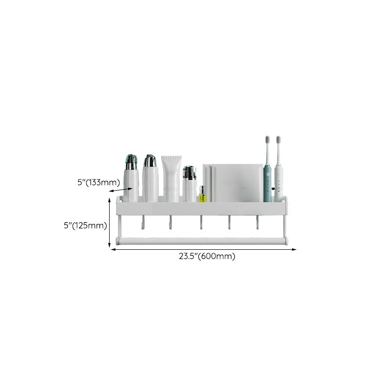 Skorter | 2-piece modern bathroom accessory set White rectangular wall shelf