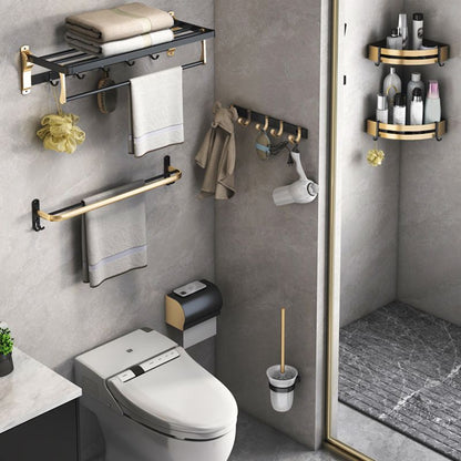 Skorter | Black & Brass Bathroom Set Modern Style Bathroom Accessories As Individual Piece Or As Set